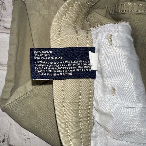 U.S. Polo Assn. Boys Khaki Shorts Size L 14 Logo Patch Elastic Waist Beige - Picture 5 of 5